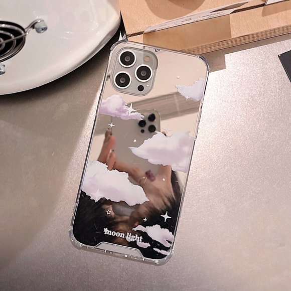 NEW iPhone 13/12/Pro/Max Clouds Mirror Phone Case - Picture 5 of 9